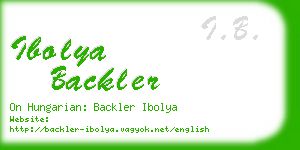 ibolya backler business card